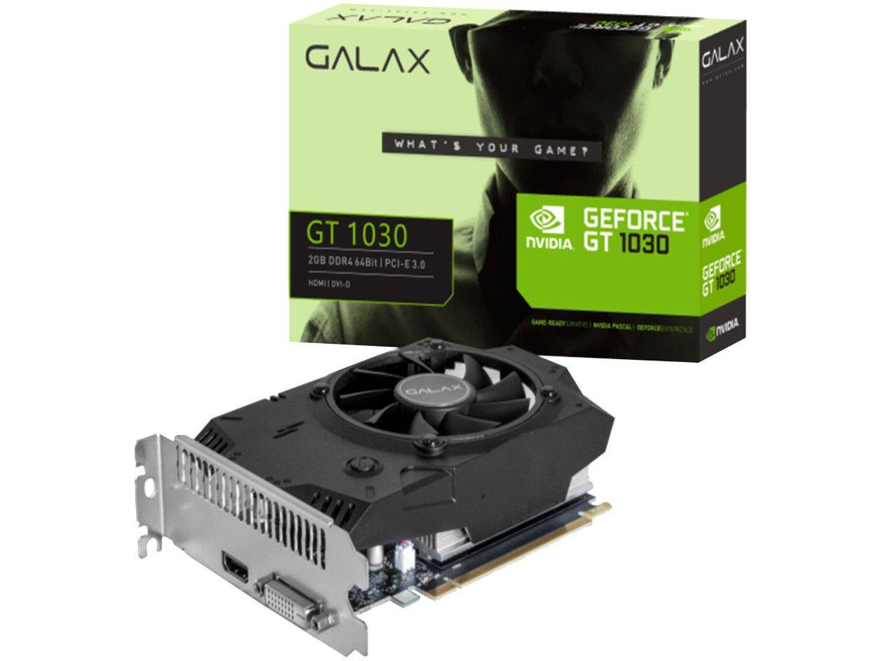 Placa de Vídeo Galax GeForce GT 1030 2GB - DDR4 64 bits - Peças para  Computador e Notebook - Magazine Luiza