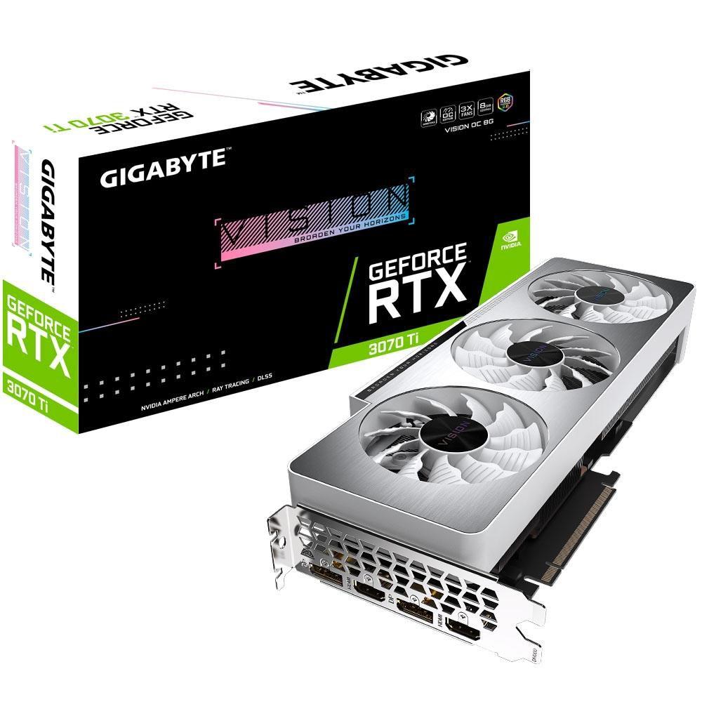 Placa de Vídeo Gigabyte NVIDIA GeForce RTX 3070 Ti VISION OC Placa de Vídeo Gigabyte NVIDIA GeForce RTX 3070 Ti VISION OC