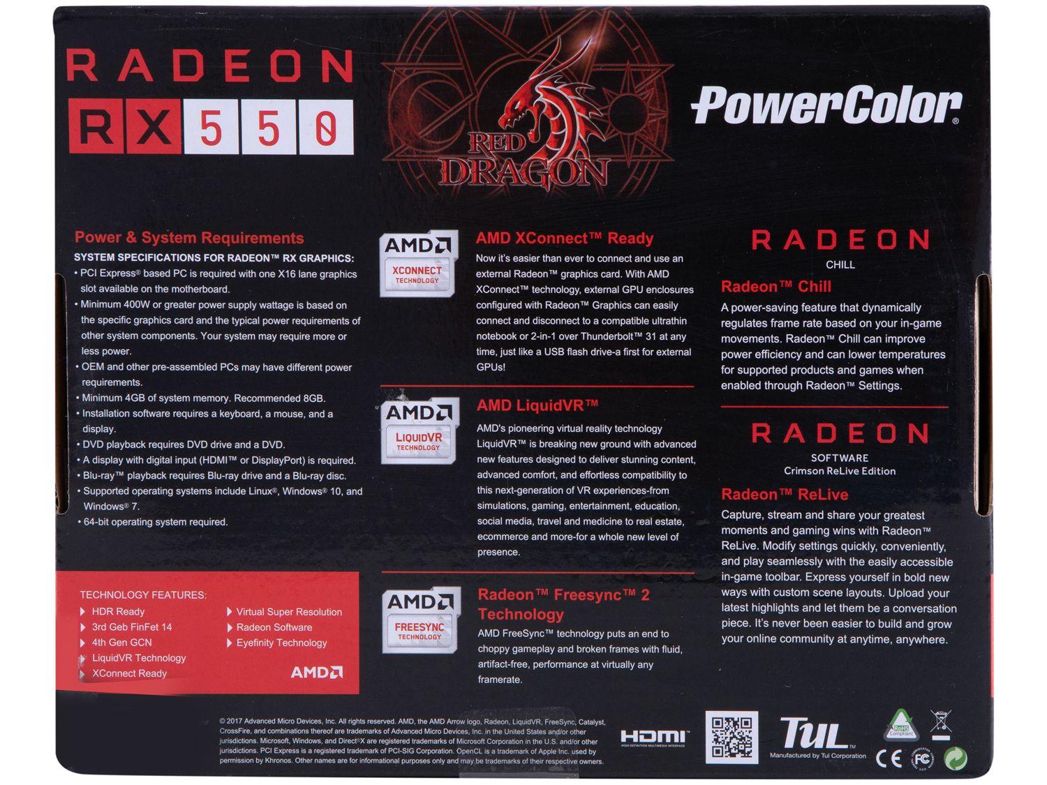 Placa de Vídeo Power Color Radeon RX 550 4GB