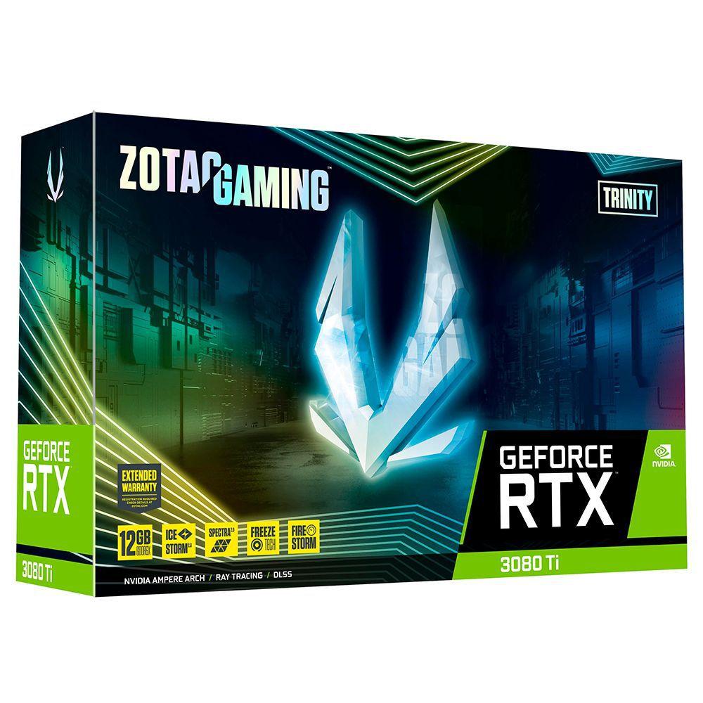 Placa de Vídeo RTX 3080 Ti Trinity Zotac GEFORCE, 12GB Placa de Vídeo RTX 3080 Ti Trinity Zotac GEFORCE, 12GB