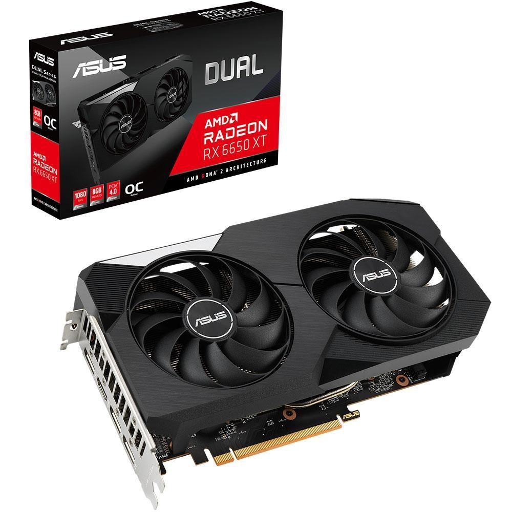 Placa de Vídeo RX 6650 XT Dual O8G Asus, 8GB GDDR6 Placa de Vídeo RX 6650 XT Dual O8G Asus, 8GB GDDR6