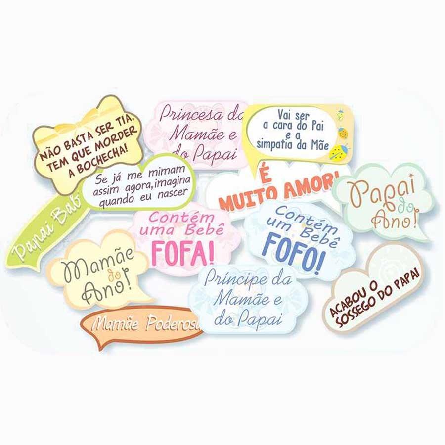 Placa Divertida Baby Frases 13 unidades Festan§a festabox Artigos para Festa Magazine Luiza