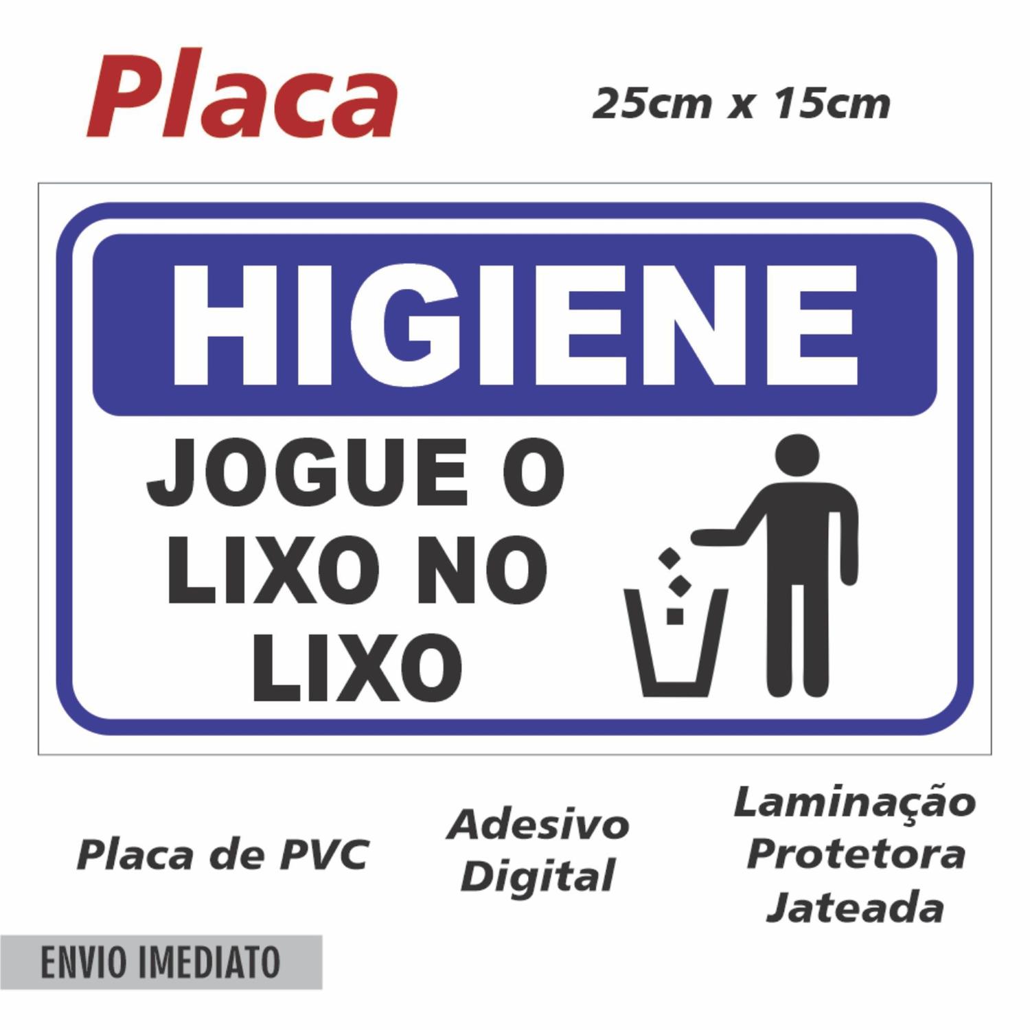 Placa Jogue O Lixo No Lixo - 1 Unidade - Ripublic - Placa de ...