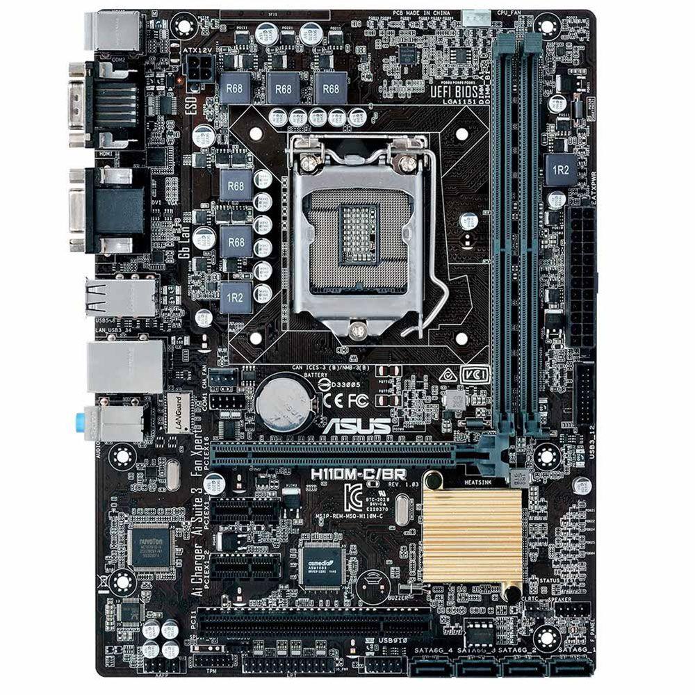 Placa Mãe ASUS Intel H110 LGA1151 H110MCS/BR Peças para Computador e