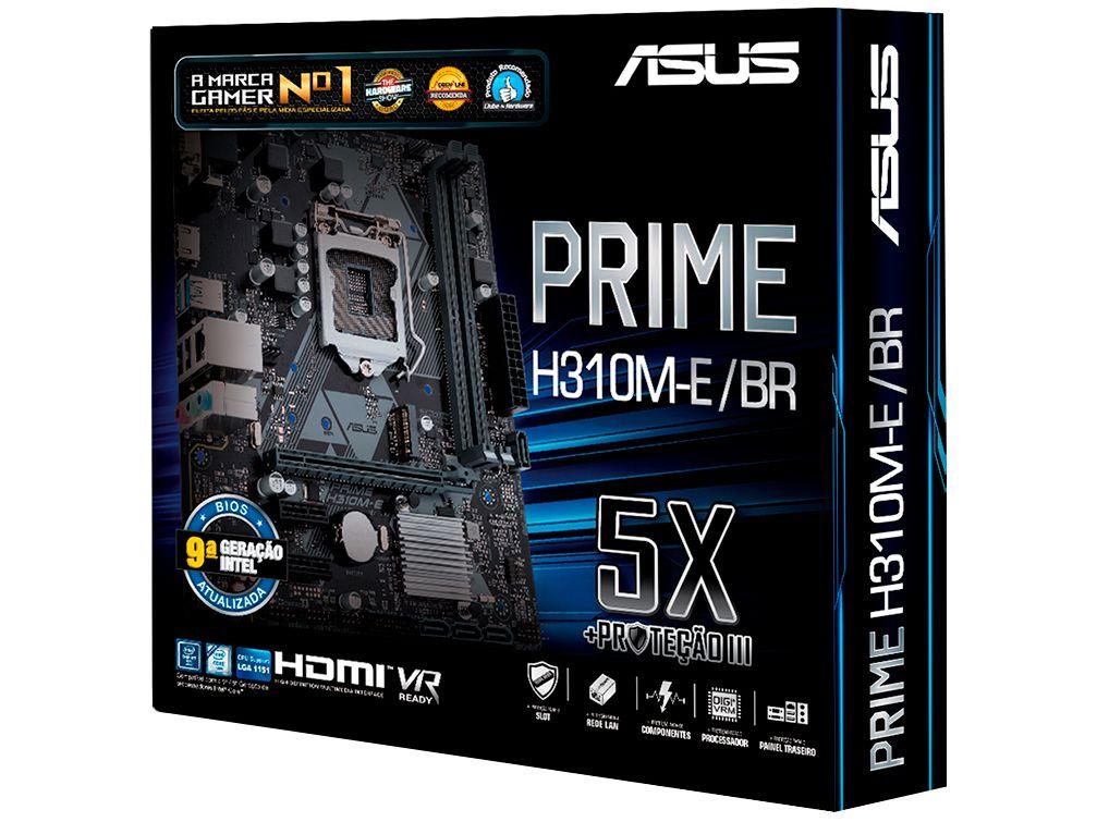 Placa Mãe Asus Prime H310M-E/BR Intel LGA 1151 - DDR4 Micro ATX - Placa ...