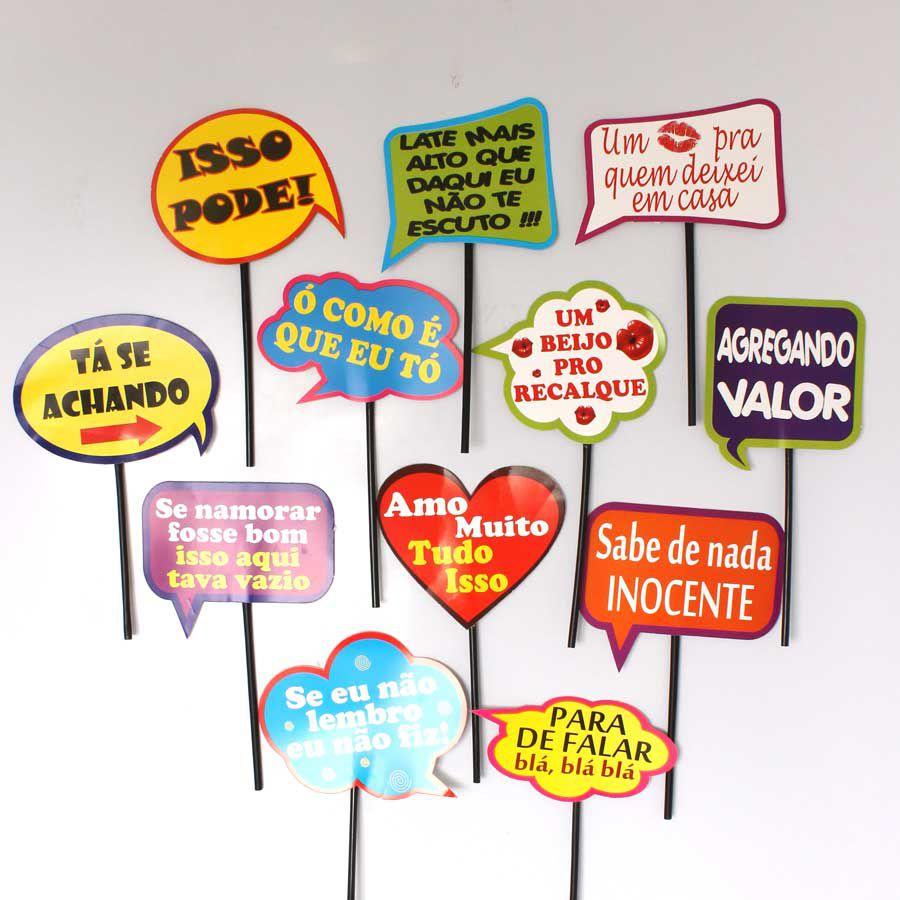 Plaquinhas Divertidas Mix Frases 12 Unidades Aluá festas R$ 11 90   vista Adicionar   sacola