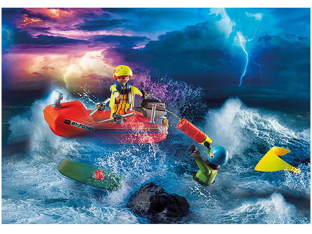 Playset Playmobil City Action Lancha de Resgate Kitesurfer Sunny