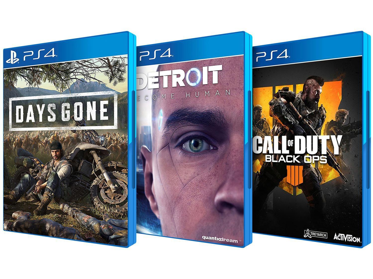 Playstation 4 1TB 1 Controle Sony com 3 Jogos 3 Meses PS Plus