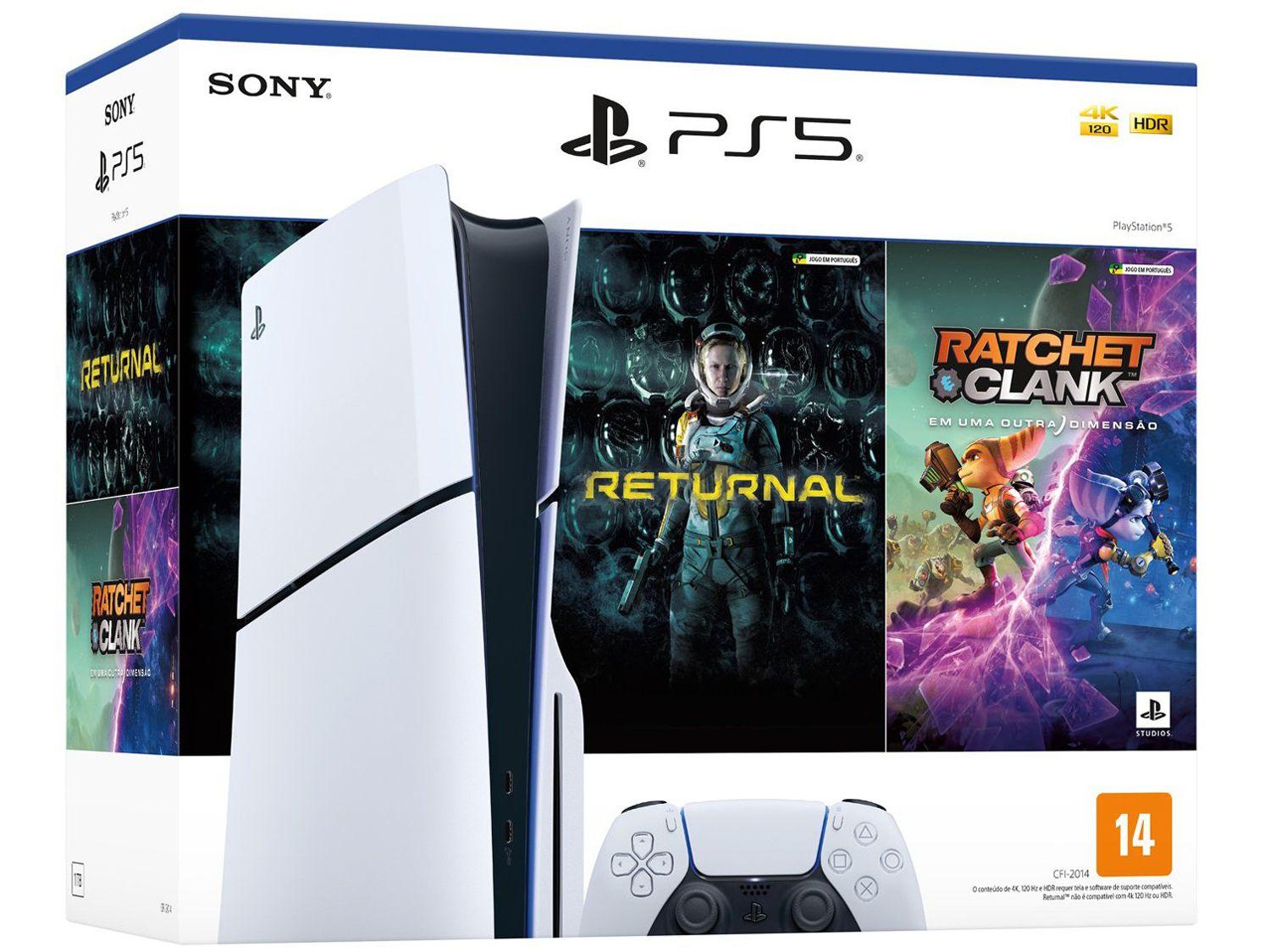 PlayStation 5 Slim 2024 1TB 1 Controle Branco Sony