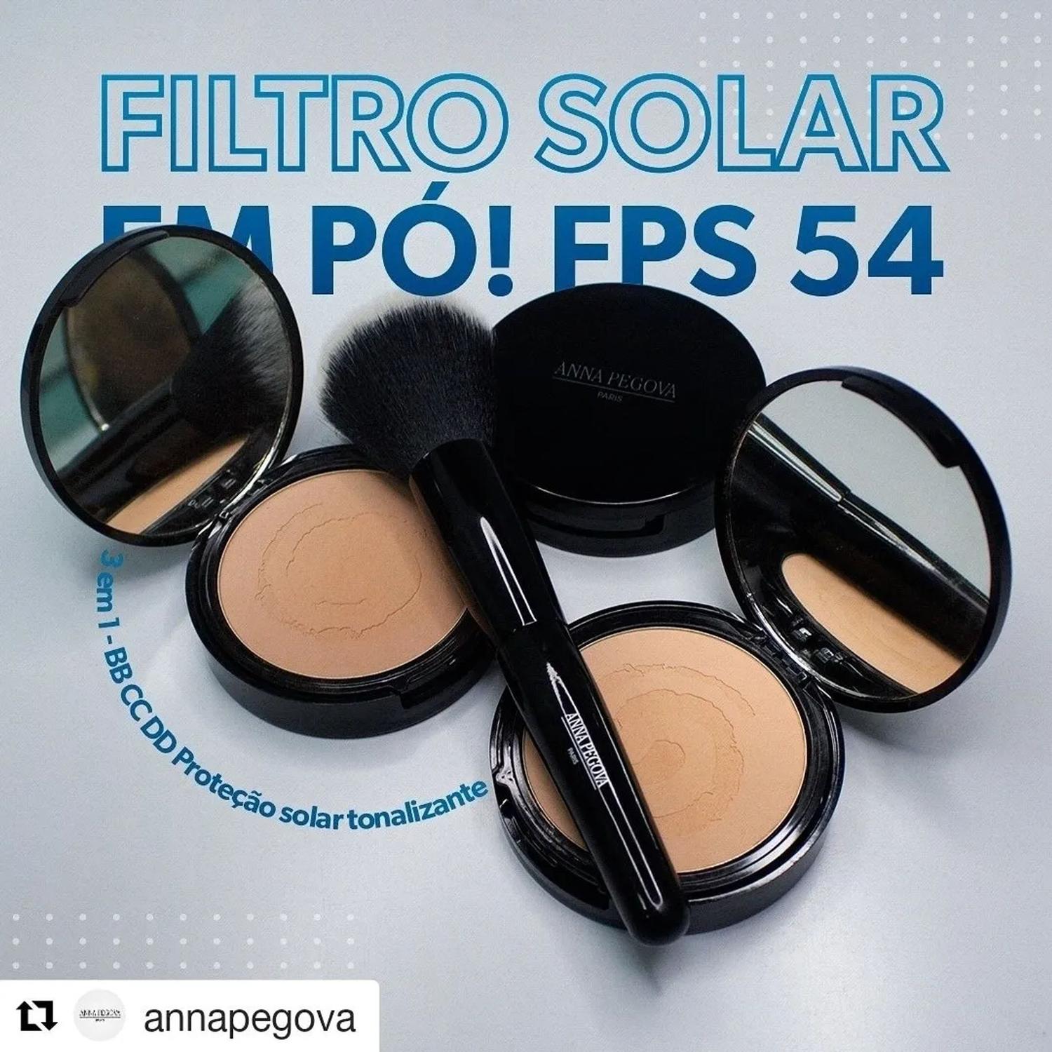 Pó Compacto 3 Em 1 Proteção Solar Fps 54 Anna Pegova - 15g - Pó ...