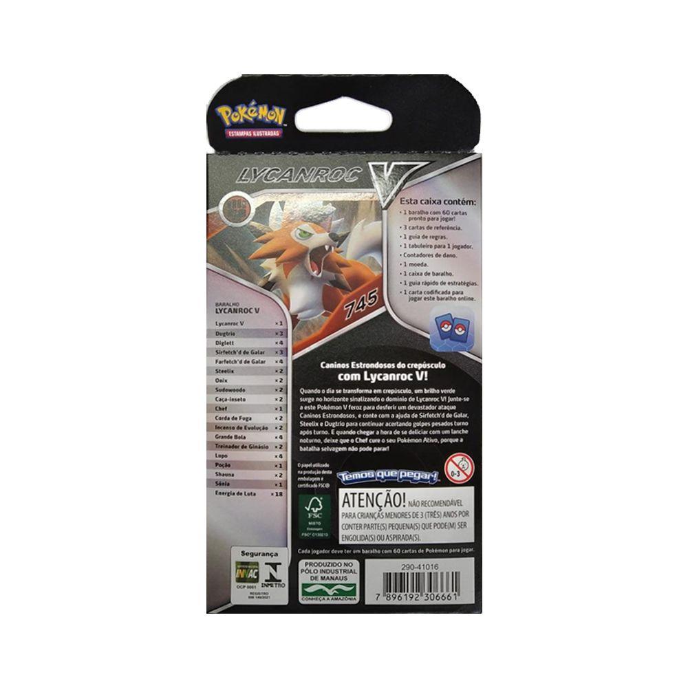 Card Game Pokémon Baralho Batalha V Lycanroc - Copag