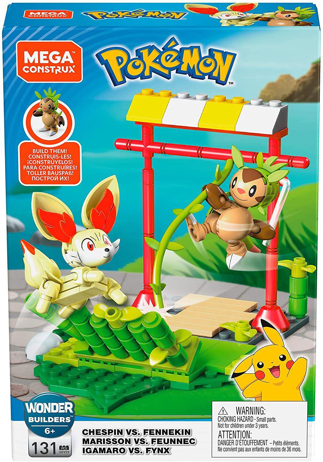 Pokemon De Montar Mega Construx Chespin Vs Fennekin Mattel Blocos De Montar Magazine Luiza