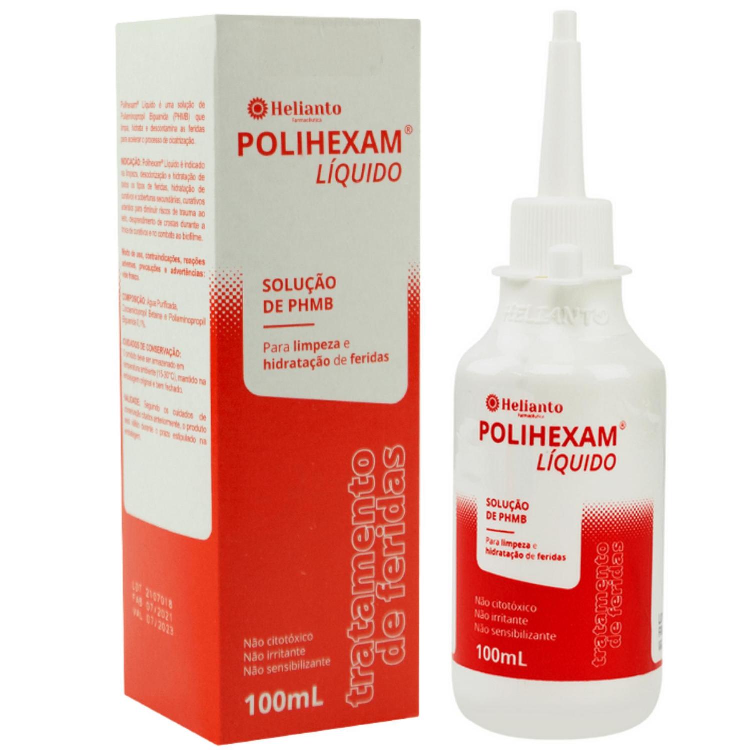 Polihexam Solução De Phmb 0,1% 100ml P/ Limpeza De Feridas - Helianto  Farmacêutica - Medicamentos - Magazine Luiza