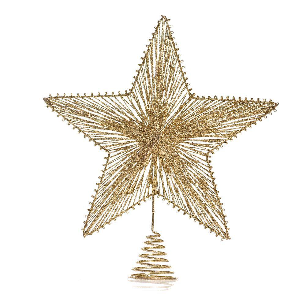 Ponteira Árvore Natal Estrela de Metal Dourada Vazada 35cm - Cromus -  Estrela de Natal - Magazine Luiza
