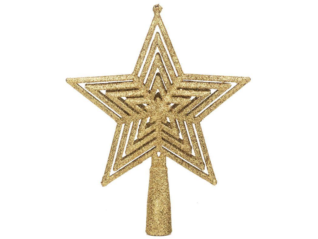 Ponteira de Árvore de Natal Estrela 18cm Dourado - 1019155 Cromus - Estrela  de Natal - Magazine Luiza