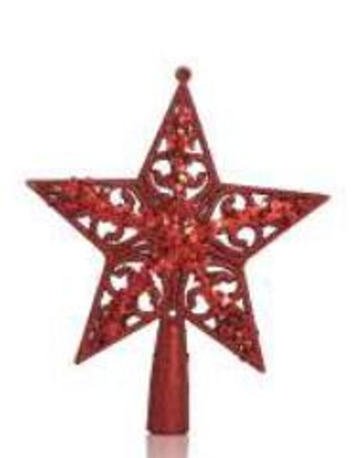 Ponteira de Árvore Estrela Vermelha Com Glitter 17cm - bela flor - Ponteira  para Árvore de Natal - Magazine Luiza