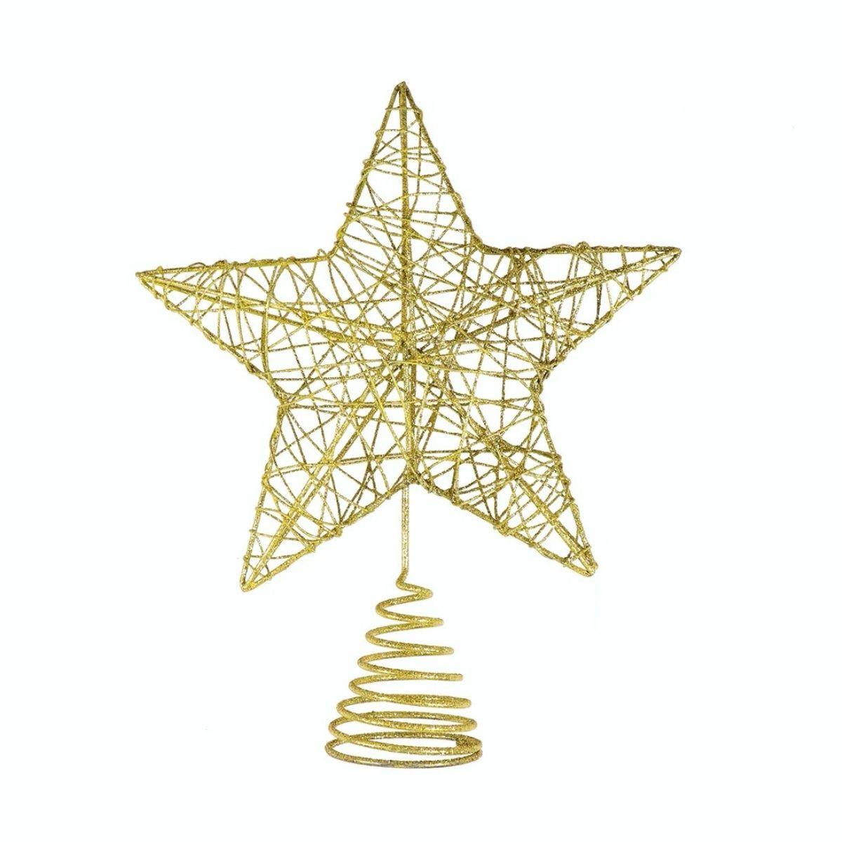 Ponteira Estrela Decoração Enfeite Árvore Natal Dourado - Imp - Ponteira  para Árvore de Natal - Magazine Luiza
