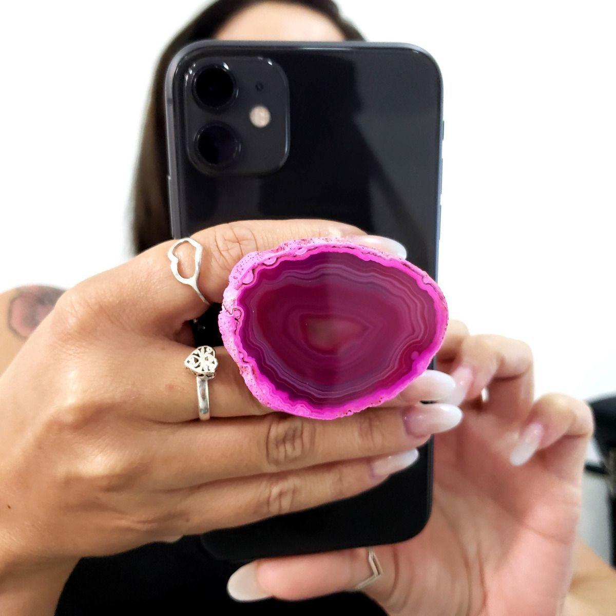 Pop Socket De Cristal Ágata Suporte Dedo Selfie Mahlaga - Pop Socket -  Magazine Luiza