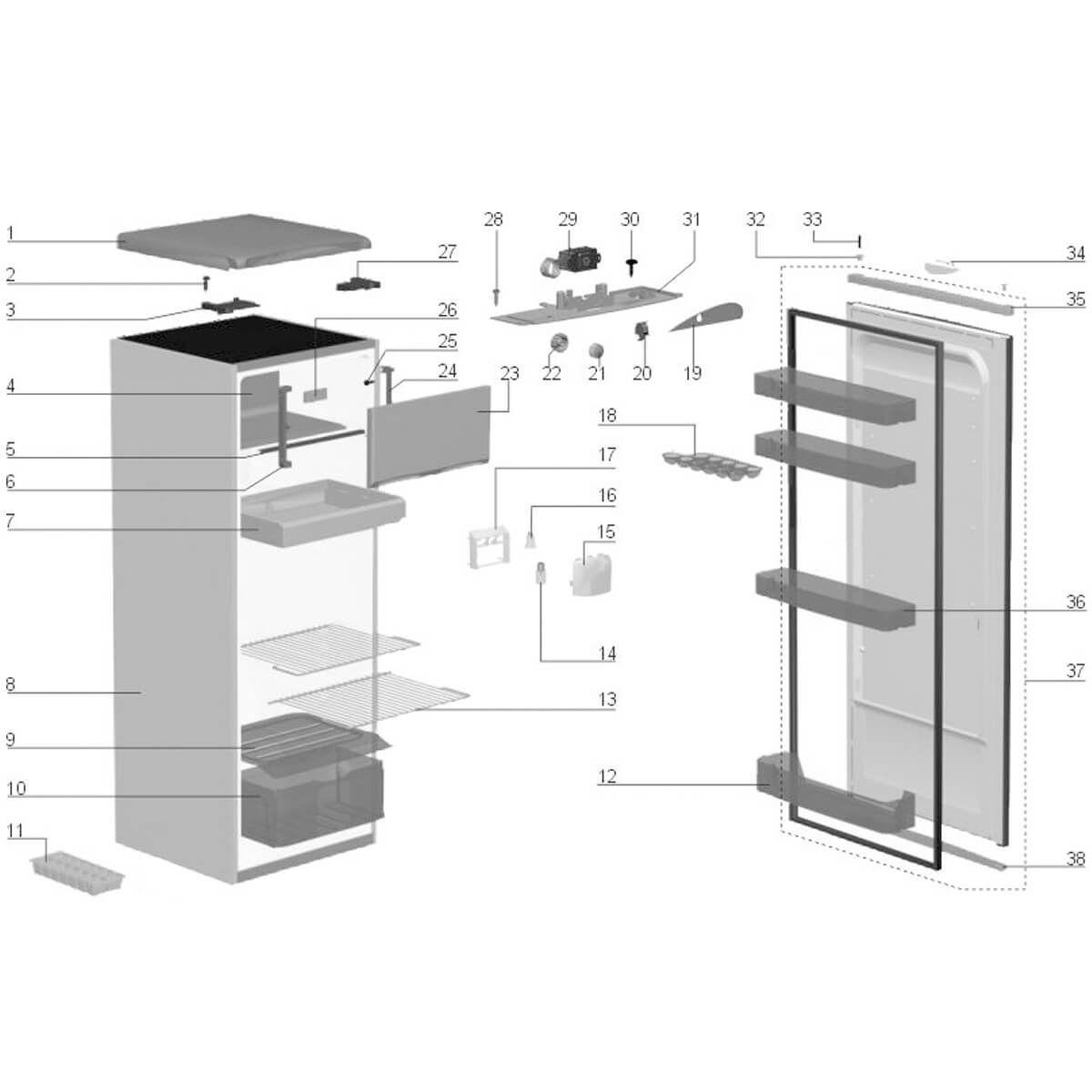 Porta Do Freezer Para Refrigerador R250N RE28 RDE30 RW34 Electrolux ...