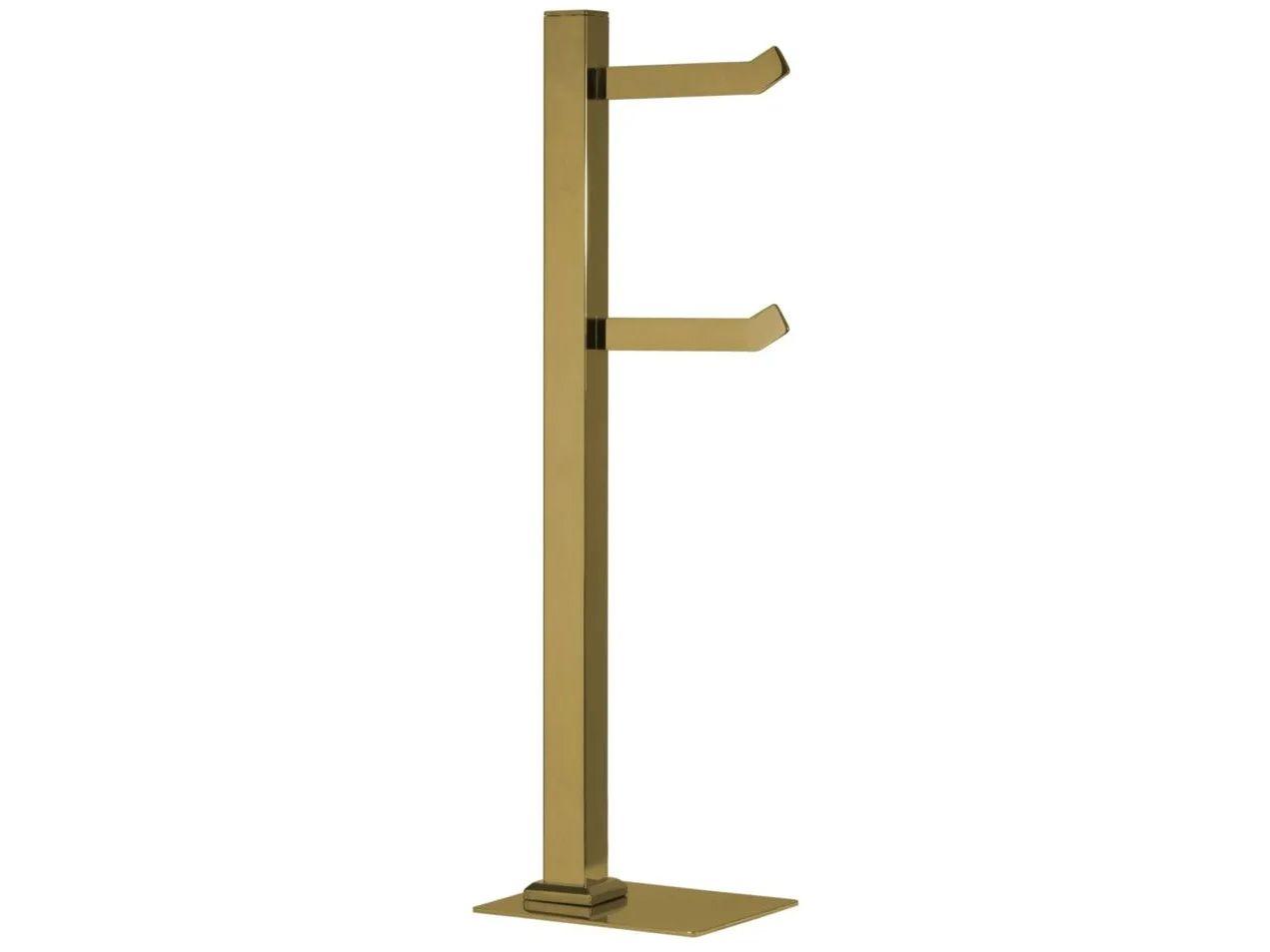 Porta Papel Higiênico Chão 2 Rolos Gold GO5072