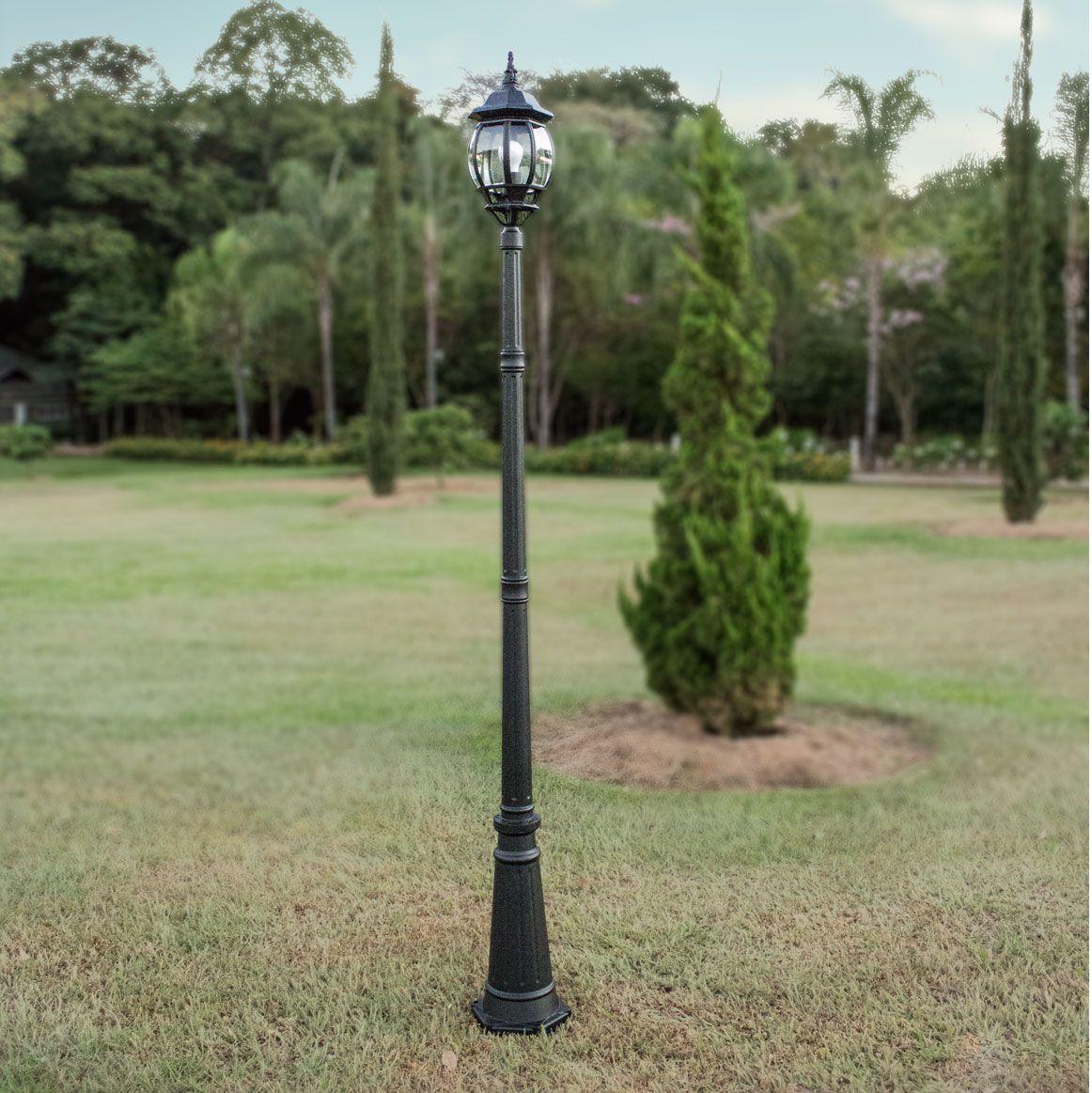Poste Colonial para Jardim Preto para 1 lâmpada e27 ST454 Starlumen