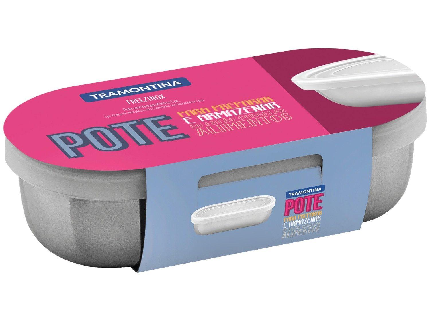 Pote de Inox Tramontina com Tampa Retangular