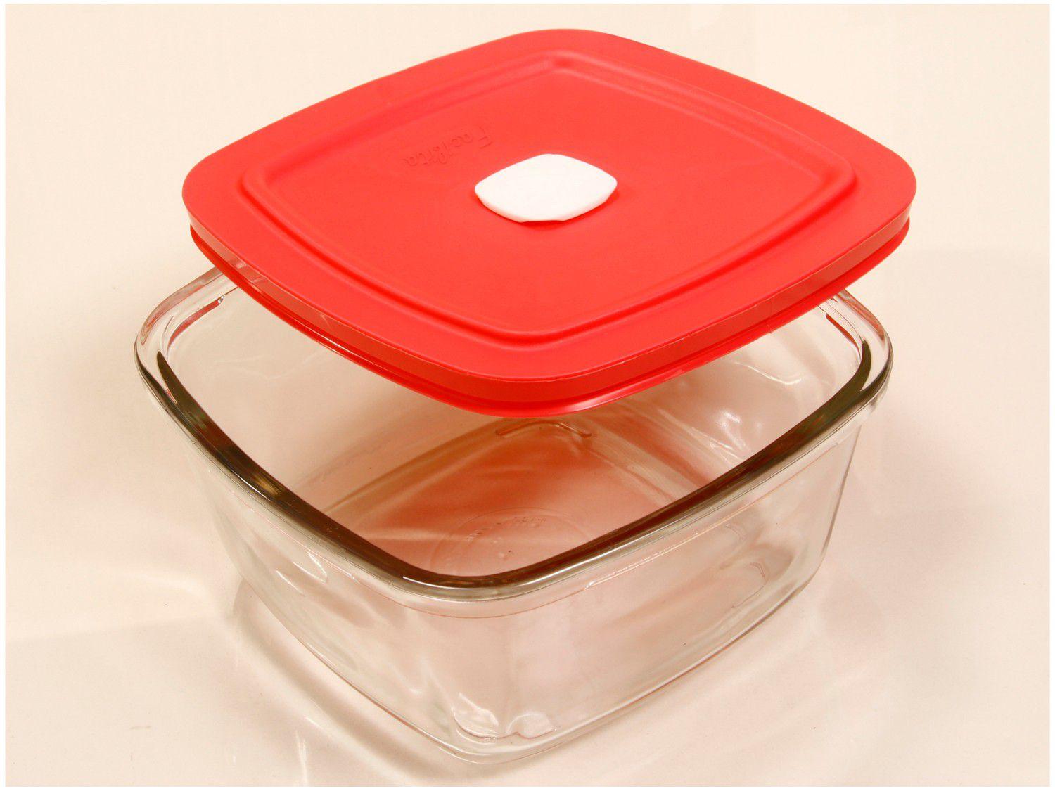 Pote de Vidro Marinex com Tampa - Quadrado 1L Facilita 1 Unidade ...