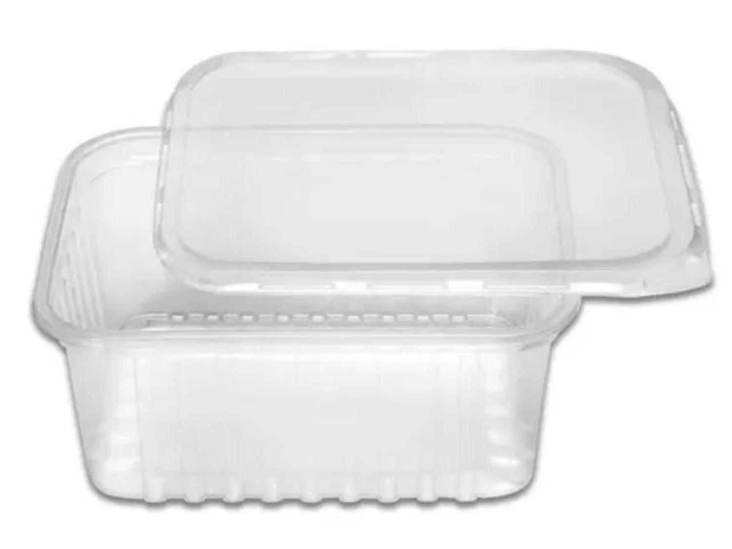 Imagem de Pote Retangular s/ lacre 1500 ml c/ tampa 120 unid - marmita, embalagem alimento, delivery (10429)