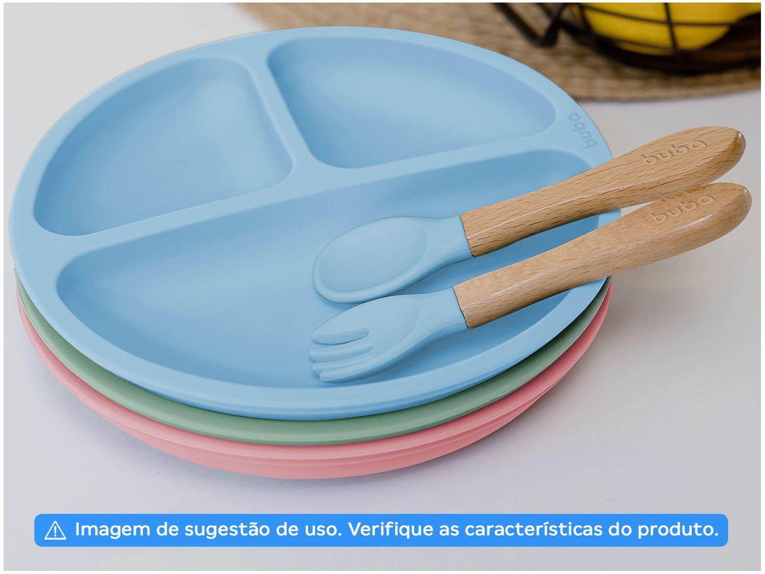 Prato Infantil com Divisória Silicone Buba 15630