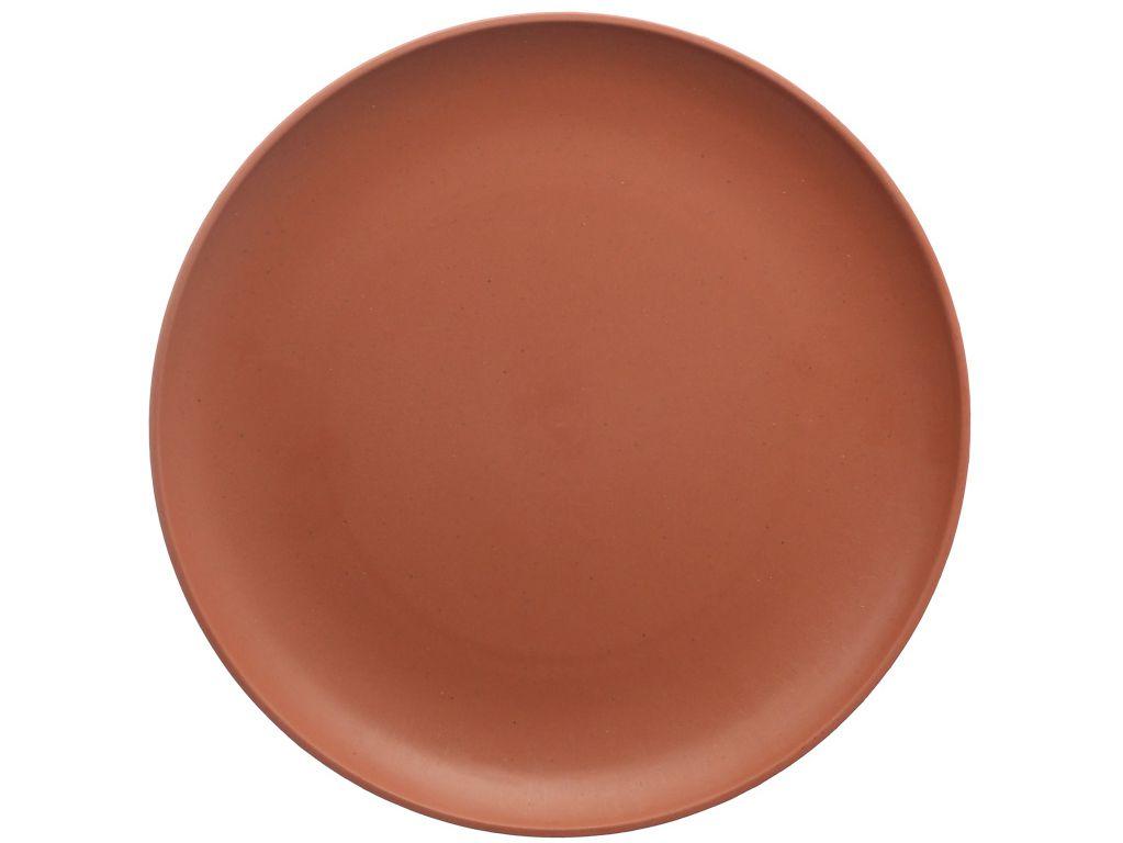 Prato Raso Marrom de Sobremesa Redondo 20cm Hauskraft FBBU002/MR
