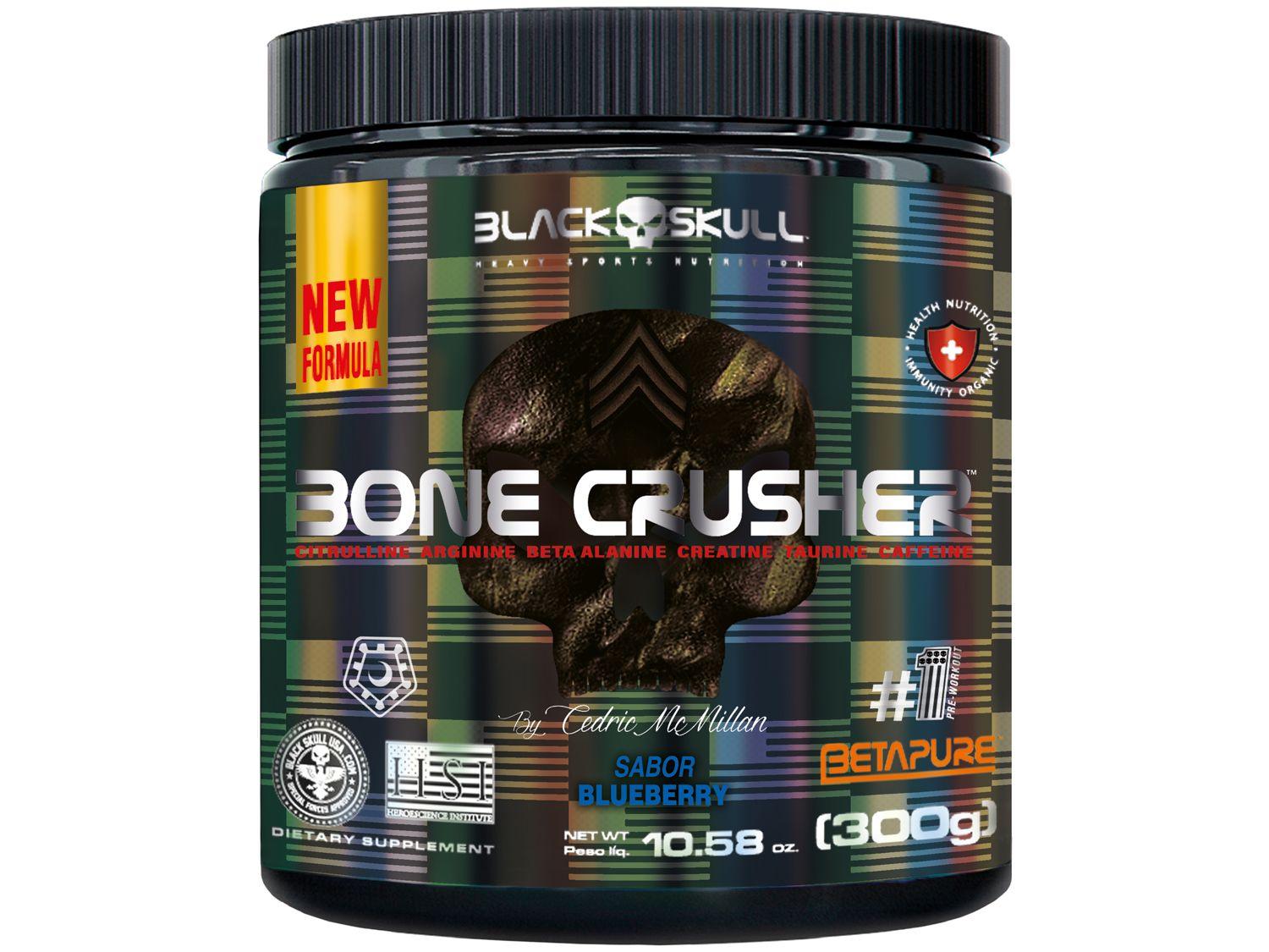 Pré-Treino Black Skull By Cedric McMilan Bone Crusher 300g Blueberry