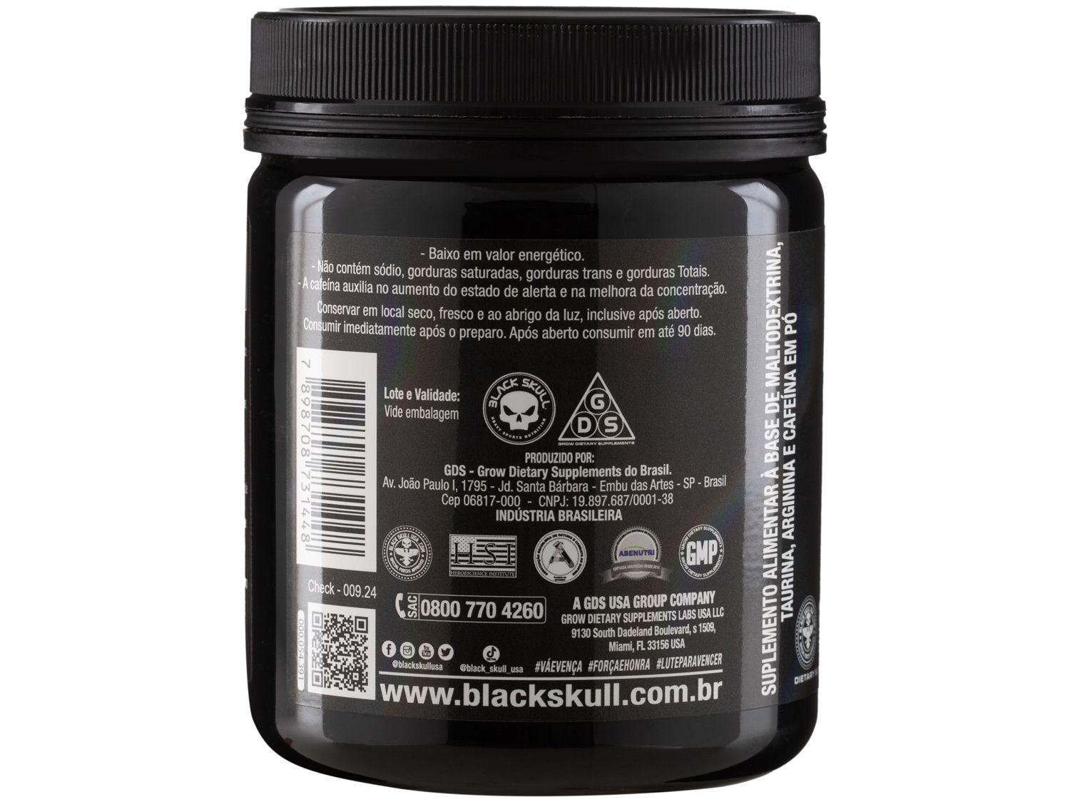 Pré Treino Black Skull Caveira Preta B.O.P.E
