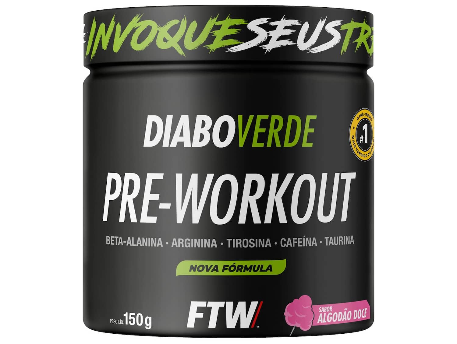 Pré-Treino Diabo Verde Pre-Workout 150g Algodão Doce