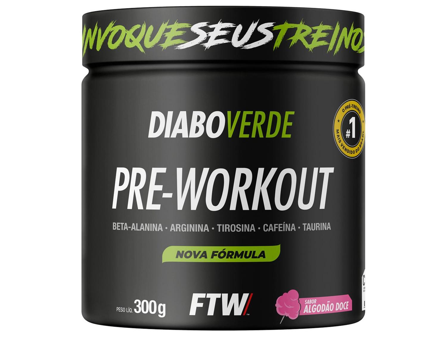 Pré-Treino Diabo Verde Pre-Workout 300g Algodão Doce