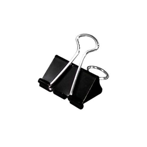 Prendedor de Papel tipo blinderclip em Aço cor preta Base 32mm caixa c