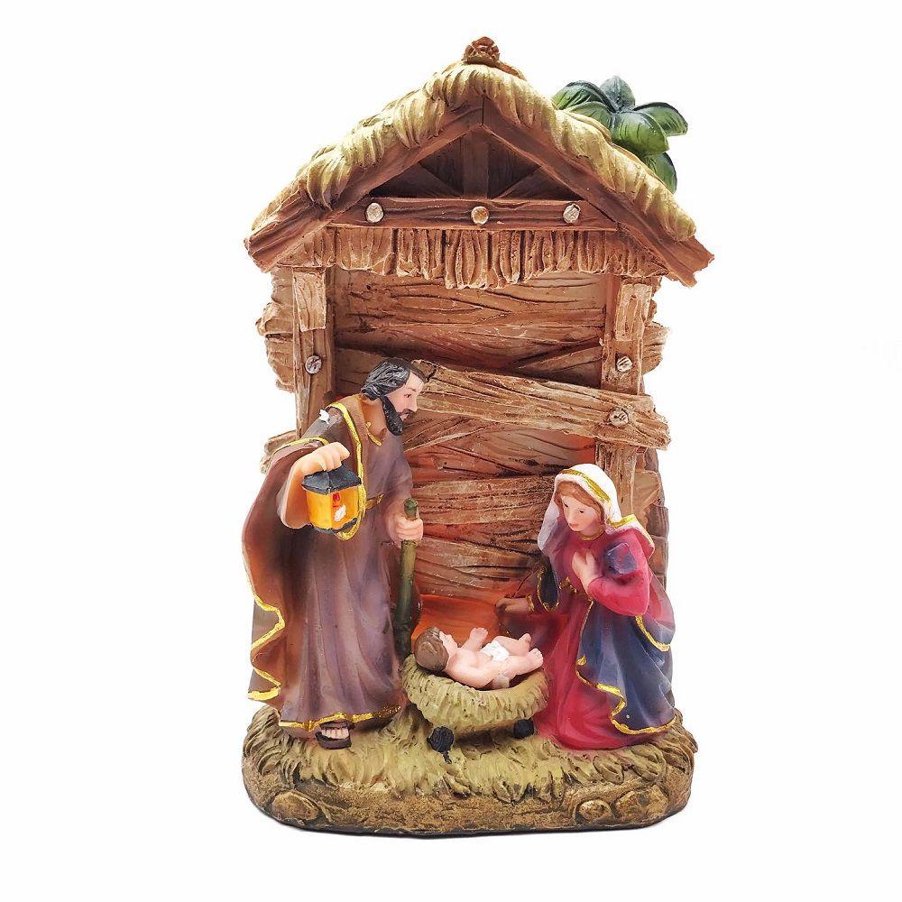 Presépio de Natal Sagrada Família Cabana Com Luz Resina 20 cm | Magalu  Empresas | B2B e compras com CNPJ