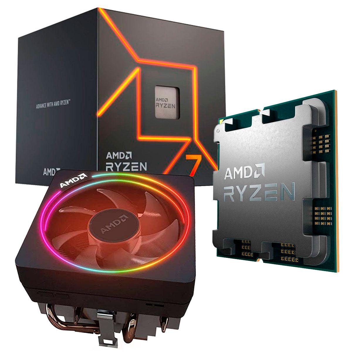 Processador AMD Ryzen 7 7700, 3.8GHz (5.3GHz Boost), Zen 4 Processador AMD Ryzen 7 7700, 3.8GHz (5.3GHz Boost), Zen 4