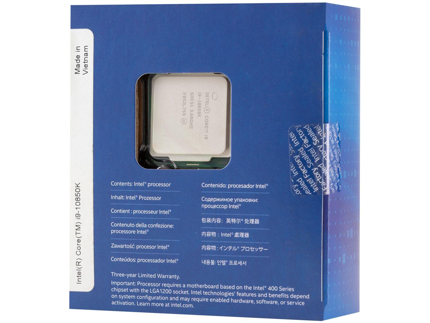 Processador Intel Core i9 10850K 3.60GHz