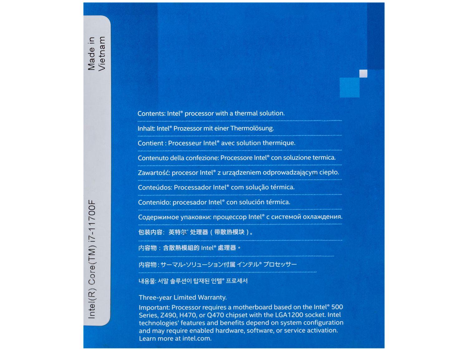 Processador Intel i7-11700F 2.5GHz