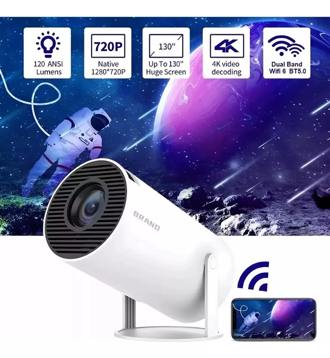 Imagem de Projetor De Imagem Multimídia Portátil Led LCD S Fio Bluetooth Resolução HD Full HD 1080p 4k Cinema