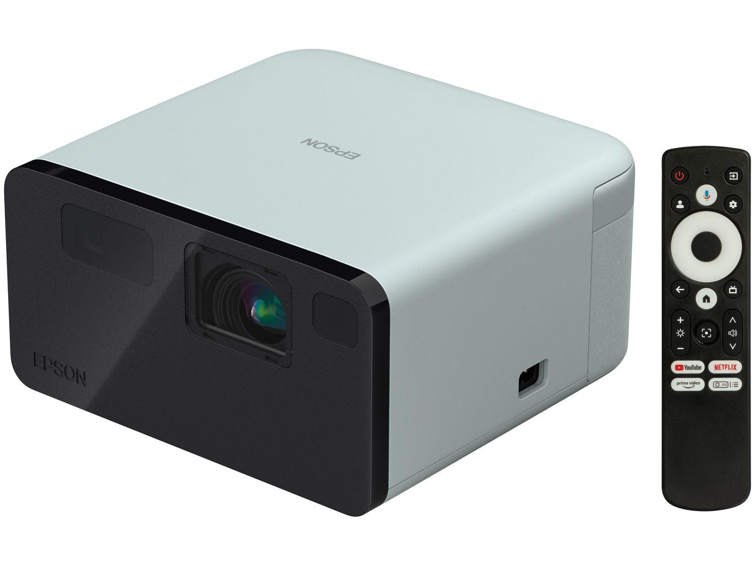 Projetor Laser Smart EpiqVision EF-21G Smart Streaming Resolução 1920x1080 Alto-falante integrado Wi-Fi e Bluetooth USB HDMI Verde Opala