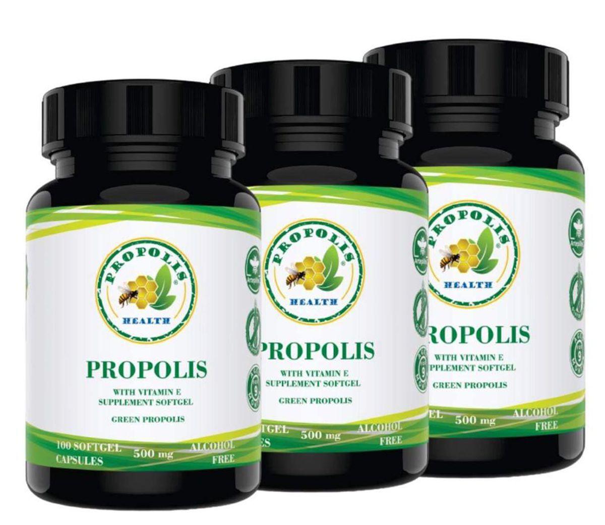 Propolis Verde Cápsulas KIT-3 Suplemento de Propolis Com Vit. E 1000mg