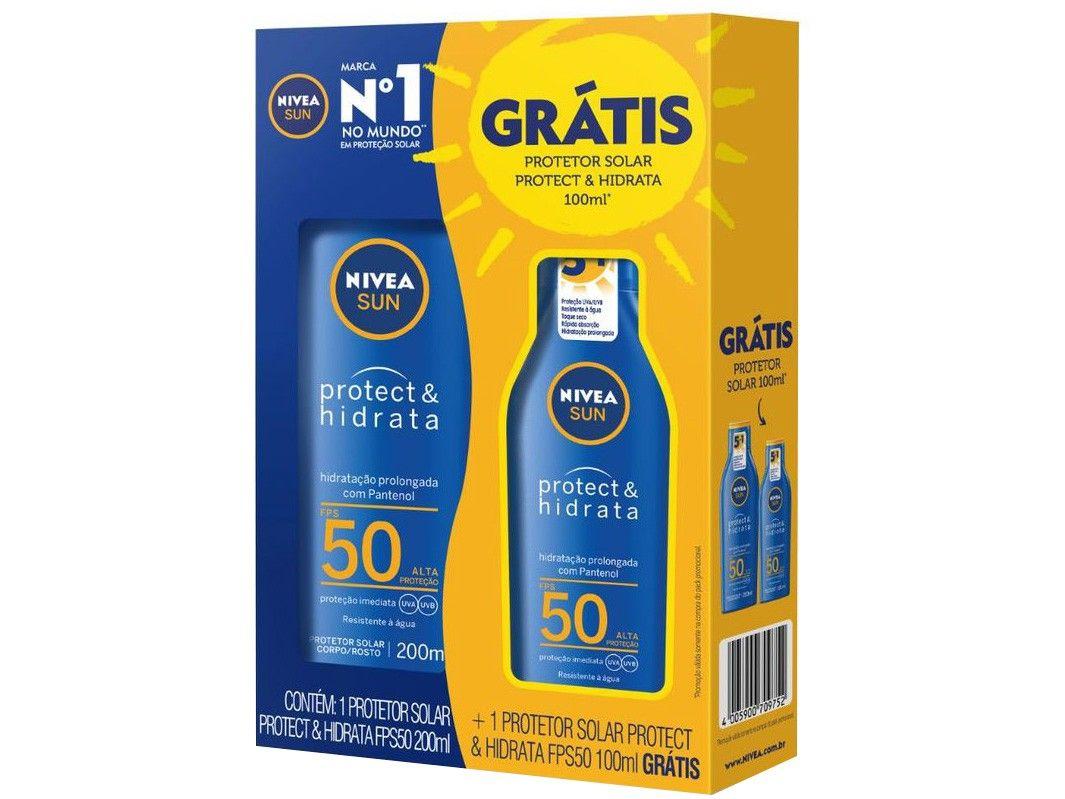 Protetor Solar Corporal Nivea FPS 50 Sun Protect & Hidrata 200ml c/ Protetor Solar Corporal FPS 50 100ml