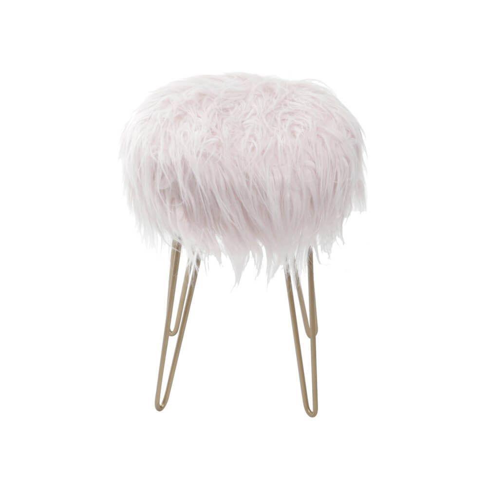 Puff Petit Pelo Sintetico Longo Rosa B. Marrom - OR DESIGN - Puffs ...