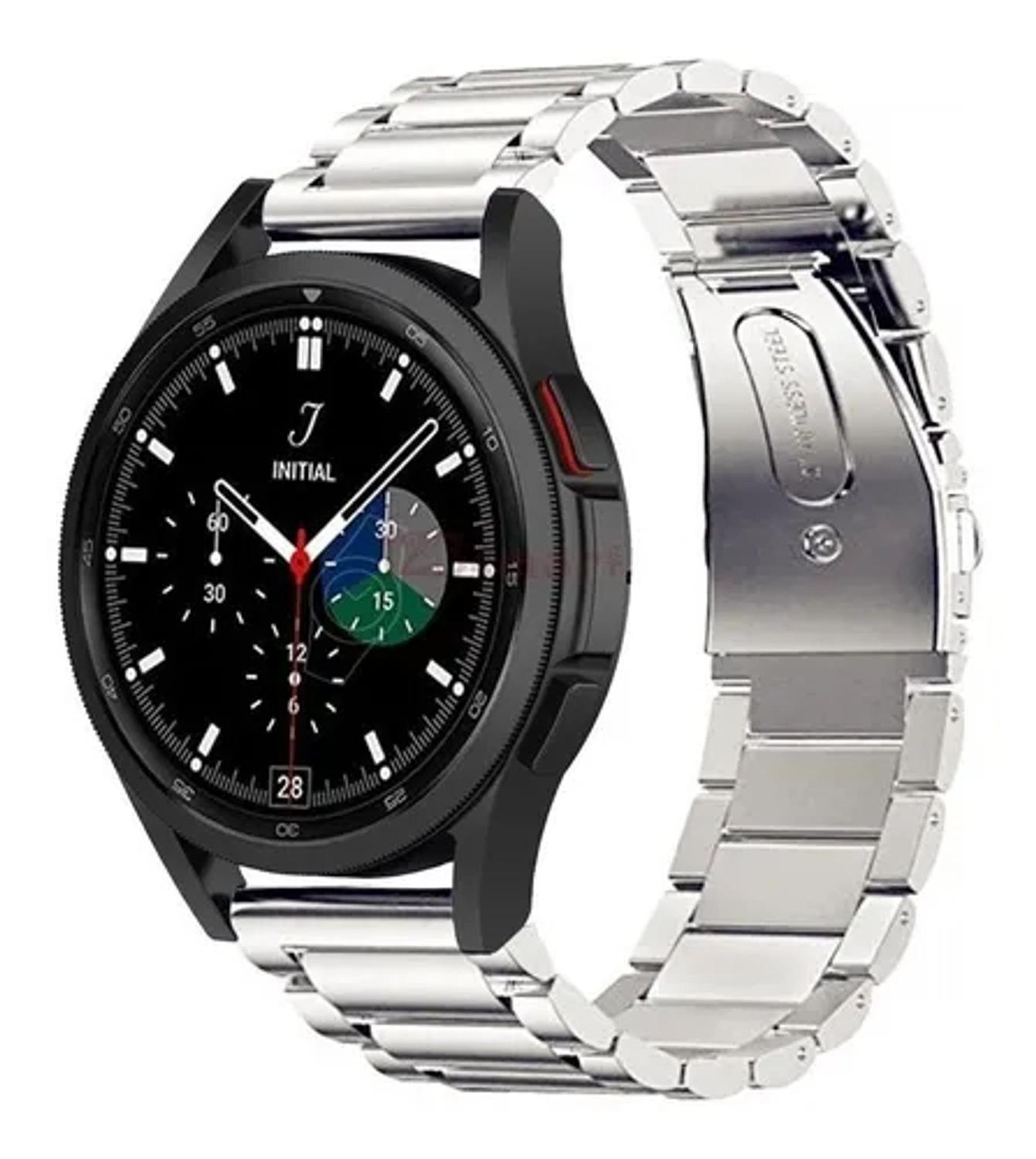 Pulseira Aço Para Smartwatch Galaxy Watch 4/ Galaxy Watch4 Classic - Prata  - T-Shirck - Pulseira de Relógio - Magazine Luiza