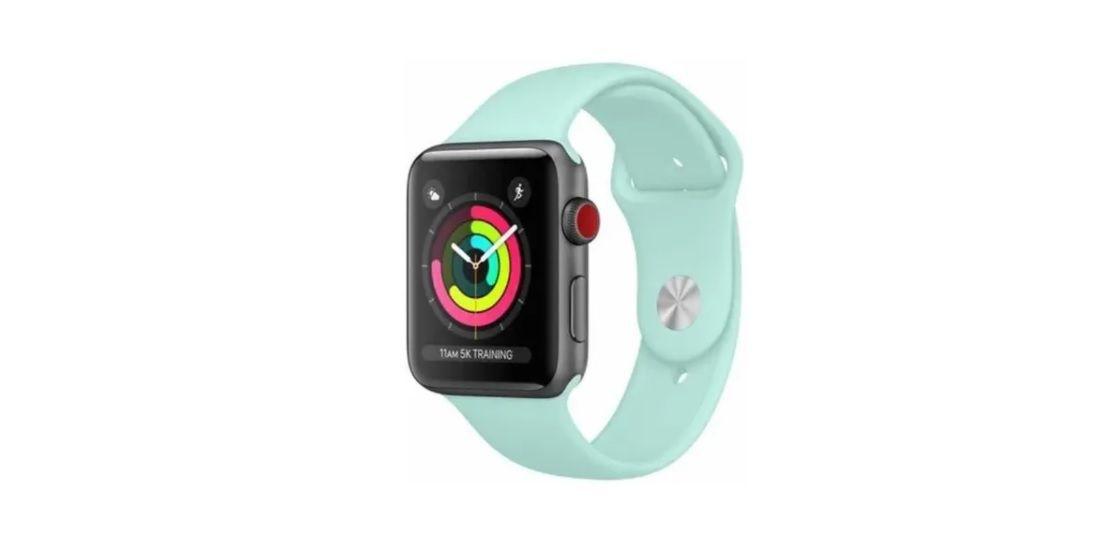 PULSEIRA APPLE WATCH 38/40MM - SILICONE VERDE AGUA