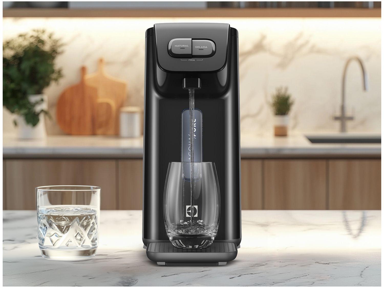 Purificador de Água Electrolux de Parede e Mesa Eletrônico Preto Efficient PE15P Água Gelada e Natural