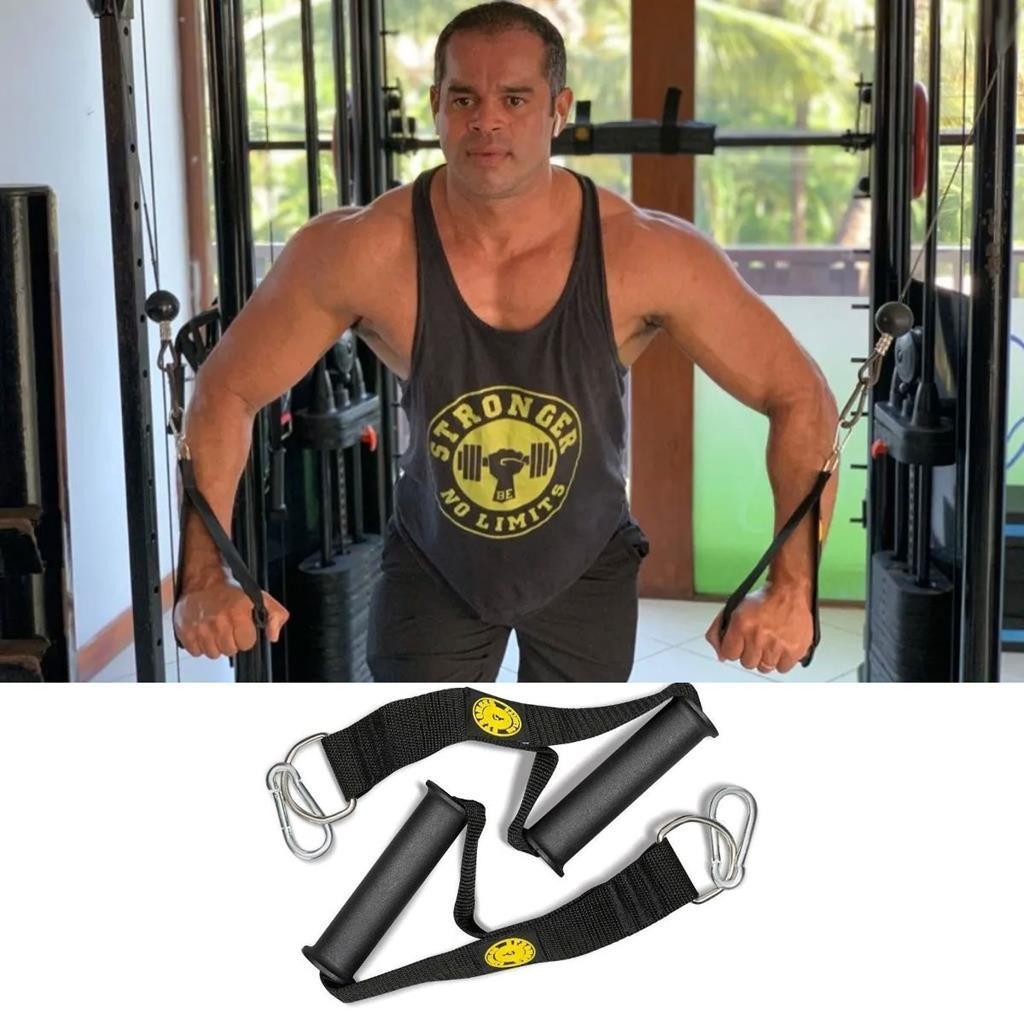 Puxador de Triceps com Manopla + Puxador Cross Over Pulley Academia