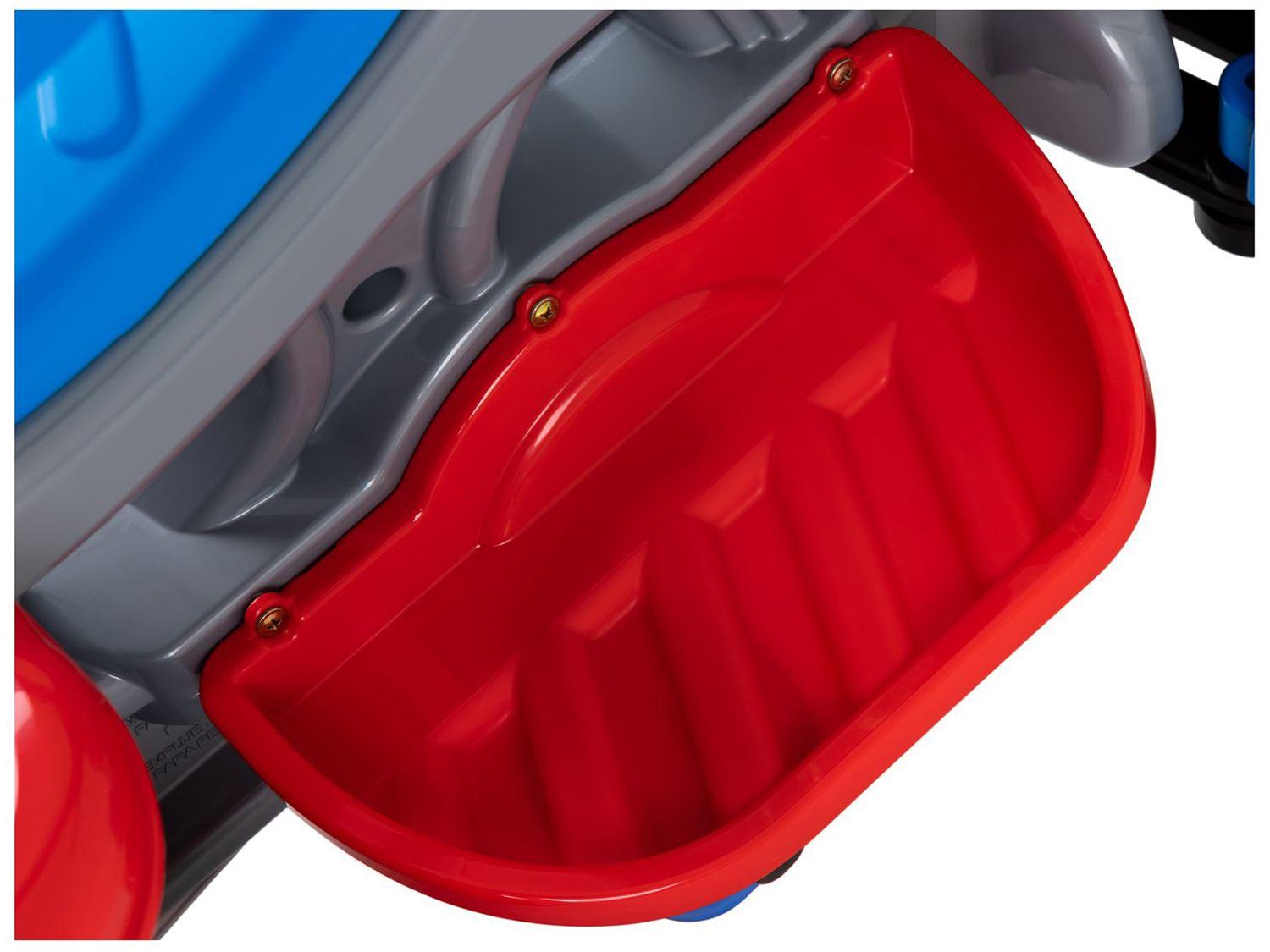 Quadriciclo Infantil a Pedal Vermelho e Azul