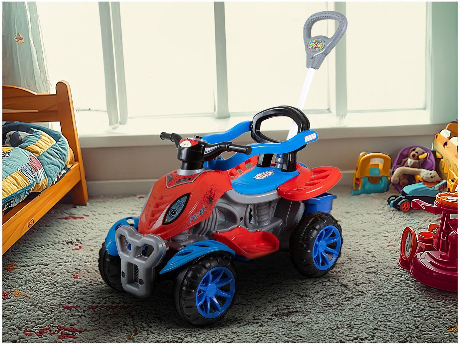 Quadriciclo Infantil a Pedal Vermelho e Azul